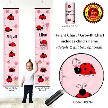 Height Charts - Ladybugs or Ladybirds Theme