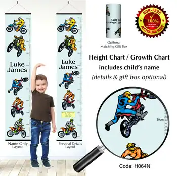 Height Charts - Dirt Motor Bikes