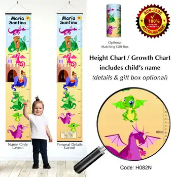 Height Charts - Princess, Dragons