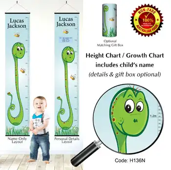 Boys Height Charts - Snake Theme