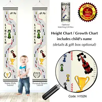 Height Charts - Grand Prix F1 Racing Theme