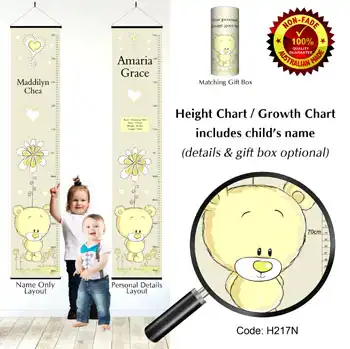 Height Charts - ShyYellow Teddy Bear