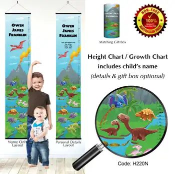 Height Charts - Dinosaur Theme