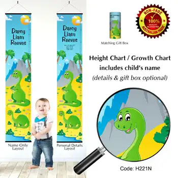 Height Charts - Happy Dinosaurs