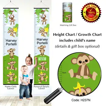 Height Charts - Fun Monkey Theme