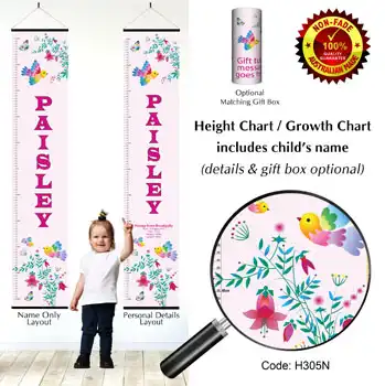 Height Charts - Flowers & Birds