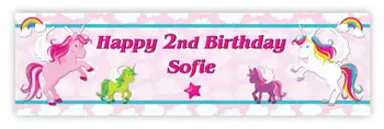 Girls Unicorn Birthday Party Banner