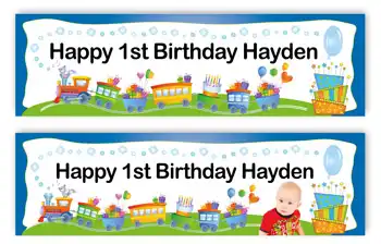 Party Banner - Blue Train Theme