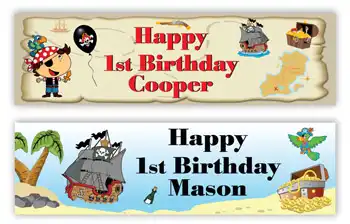 Kids Birthday Banner Pirate Themes