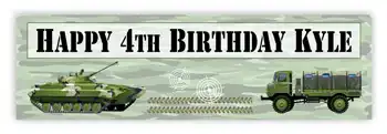 Party Banner Camouflage Military Theme