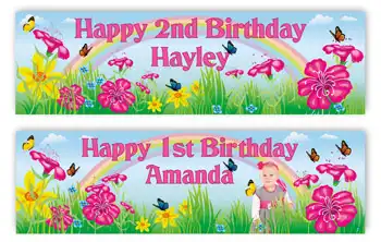 Party Banner - Girls Garden Birthday