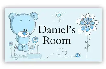 Room Door Sign Teddy Bear Theme for Boys