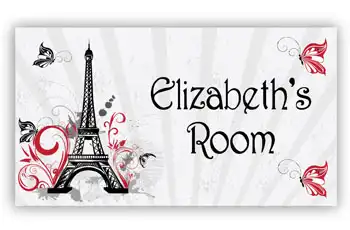 Paris Eiffel Bedroom Door Sign Plaque