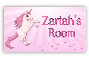 Room Door Name Sign Pink Unicorn Plaque