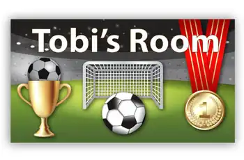 Room Door Sign Soccer Football Champ