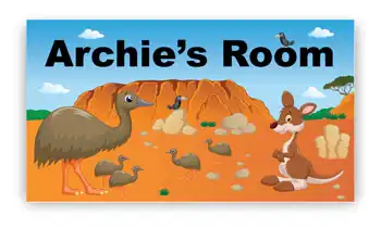 Room Door Sign Emu Australian Outback