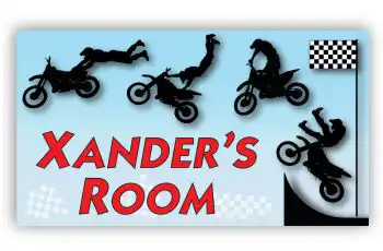 Room Door Sign Motor Bike Tricks