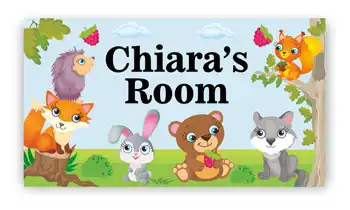 Room Door Sign Cute Baby Animals